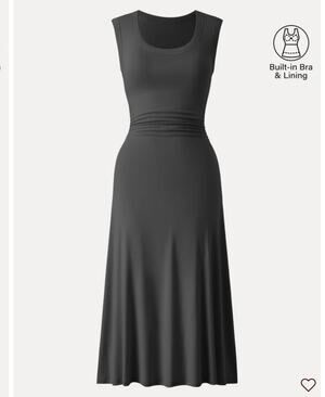 New OGL Eco-SkinKiss® Scoop Neck Side Ruched New Airy Brami Midi Dress S